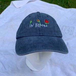 In bloom denim baseball hat